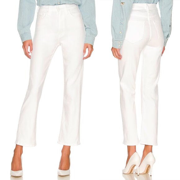 Mother High Waisted Rider Ankle Cropped Jean Fairest of them All White 23